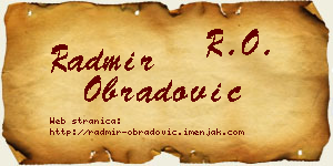 Radmir Obradović vizit kartica